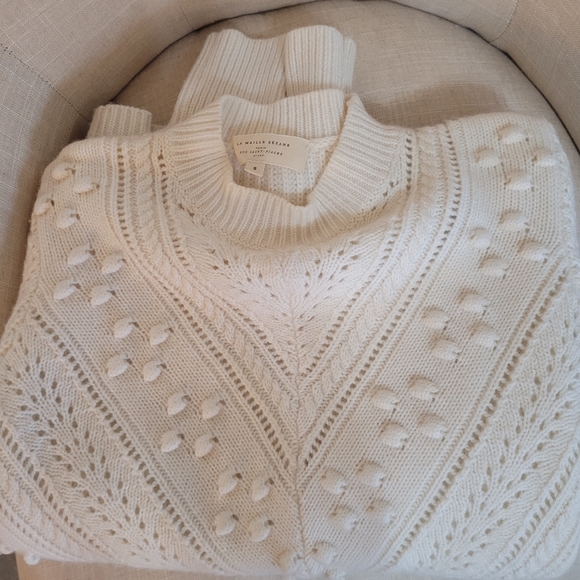 SEZANE Elegant Cream Women's Sweater - Picture 5 of 7